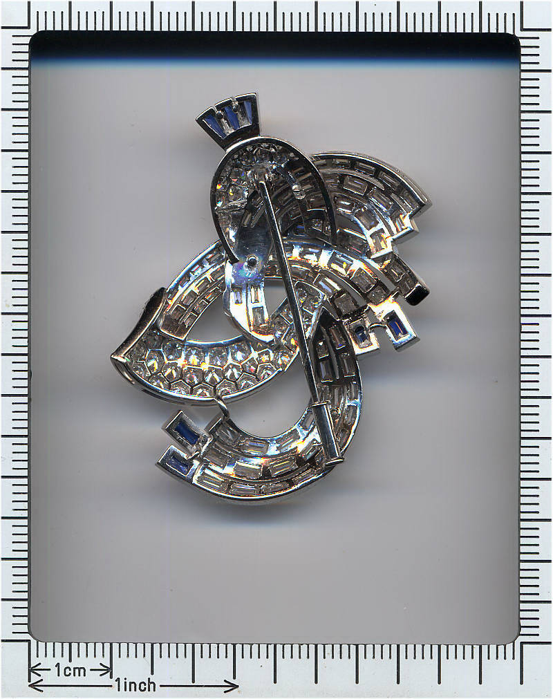 Over 8 Carat Diamonds Platinum Estate Brooch (image 6 of 6)